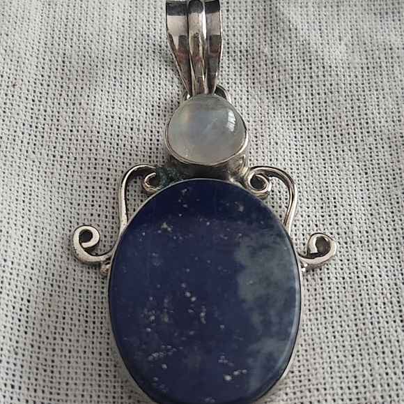 Moonstone & Lapis Pendant Silver,  For Women,Silver - Picture 6 of 6